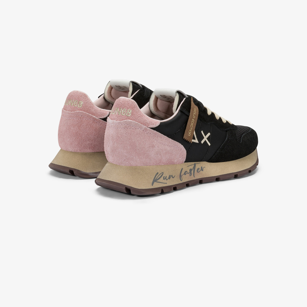 Black Ally Vintage nylon and suede sneaker