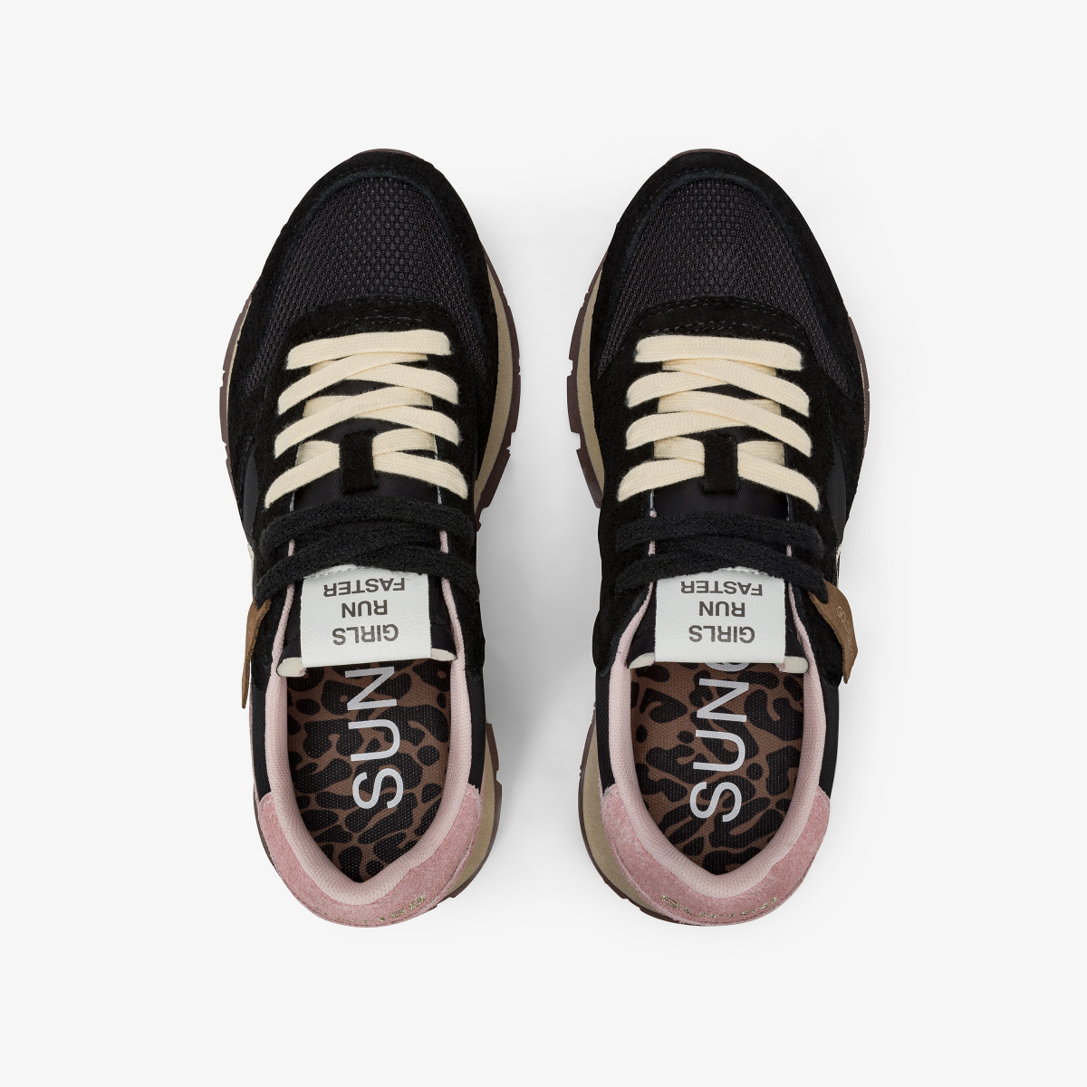 Black Ally Vintage nylon and suede sneaker