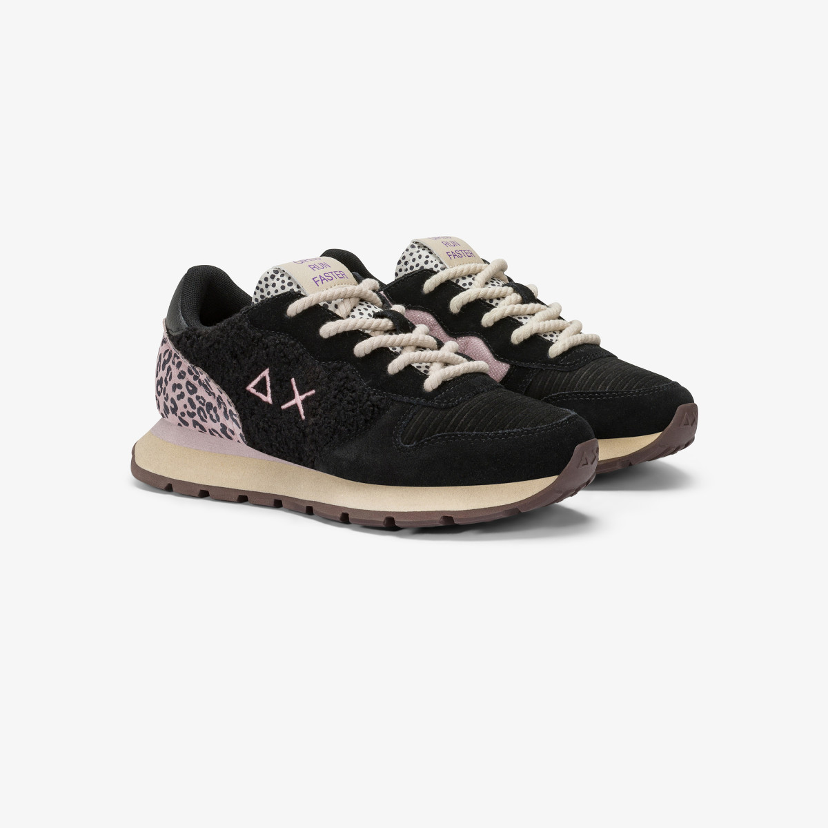 Black Ally Winter suede and teddy sneaker