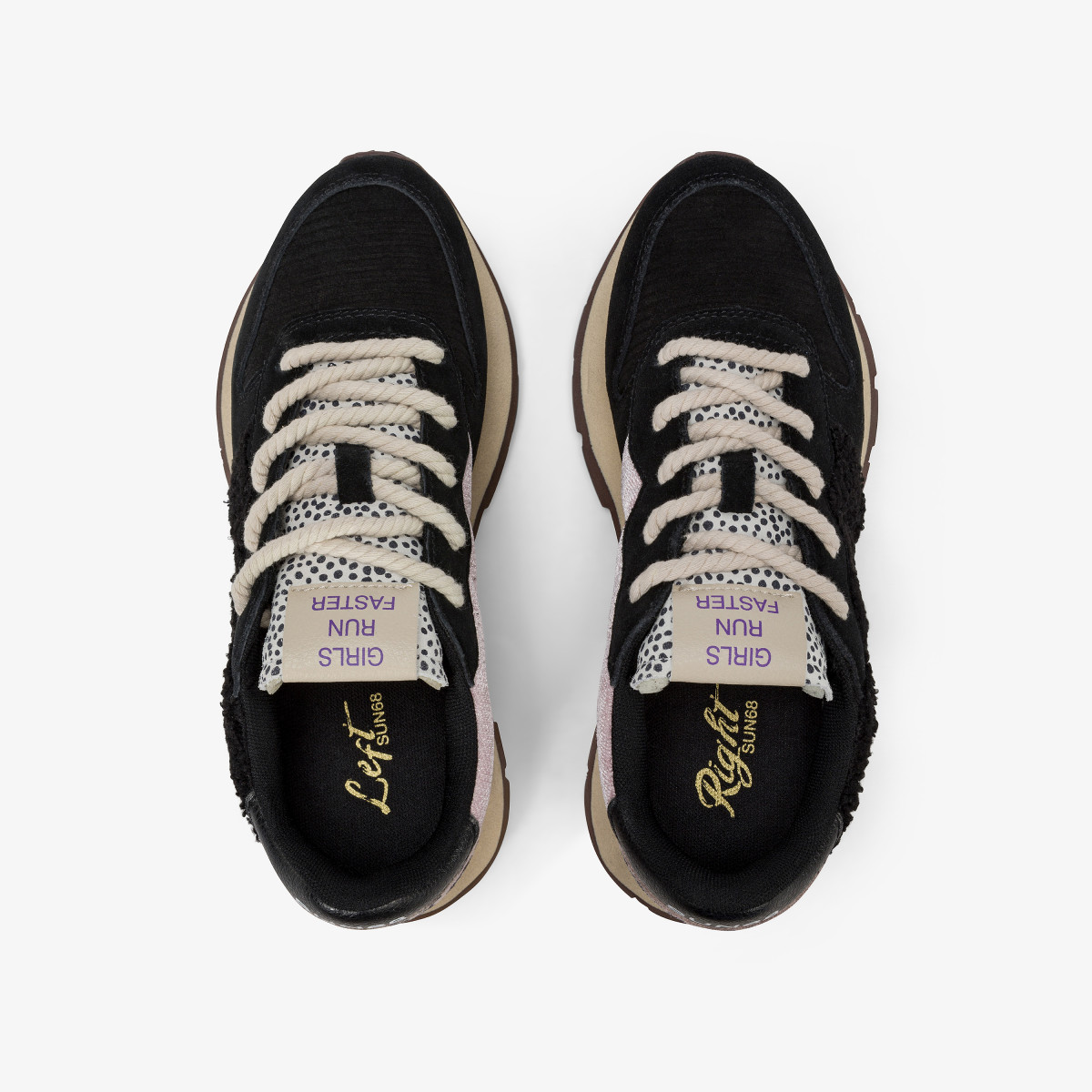 Black Ally Winter suede and teddy sneaker