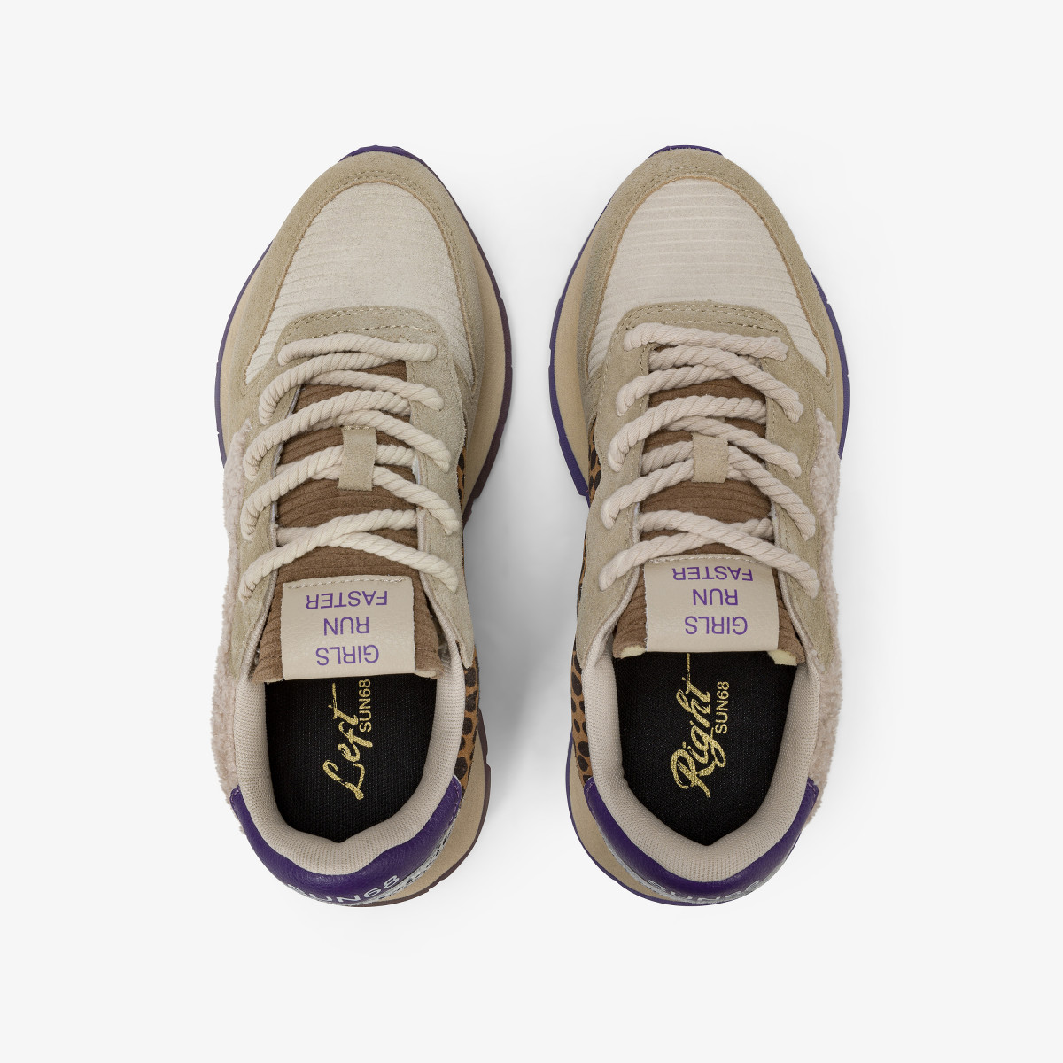 Off white Ally Winter suede and teddy sneaker