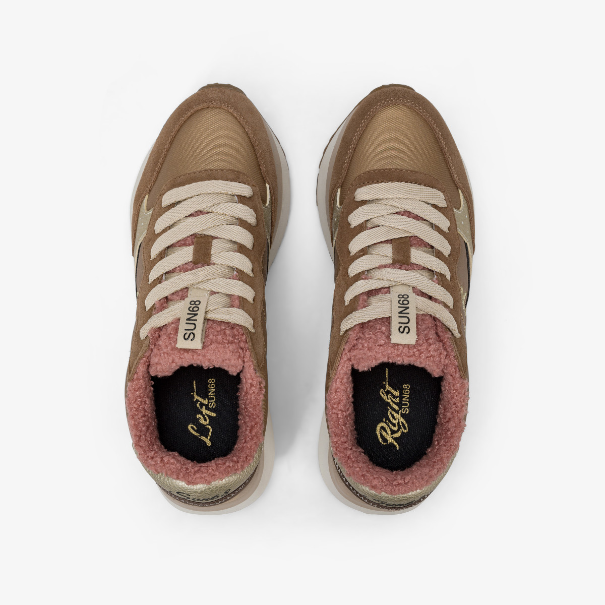 Sneaker Big Ally Teddy in nylon e suede volpe