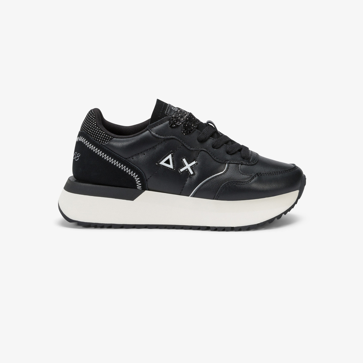 Black Big Ally faux leather and suede sneaker