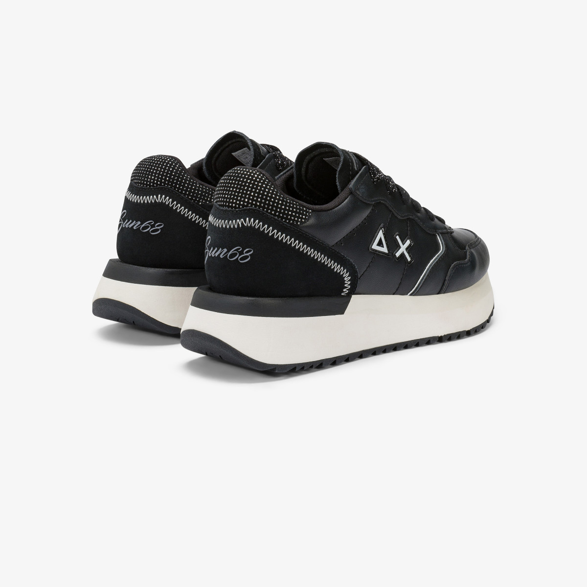 Black Big Ally faux leather and suede sneaker