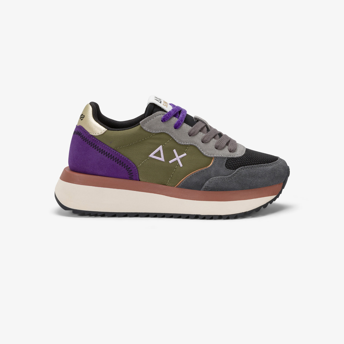 Sneaker Big Ally Multicolor in nylon e suede grigio scuro