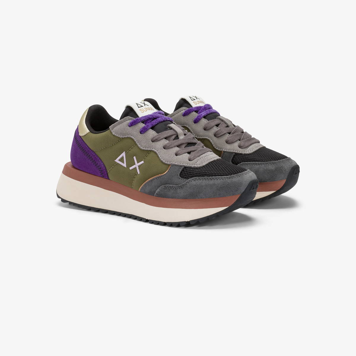 Sneaker Big Ally Multicolor in nylon e suede grigio scuro
