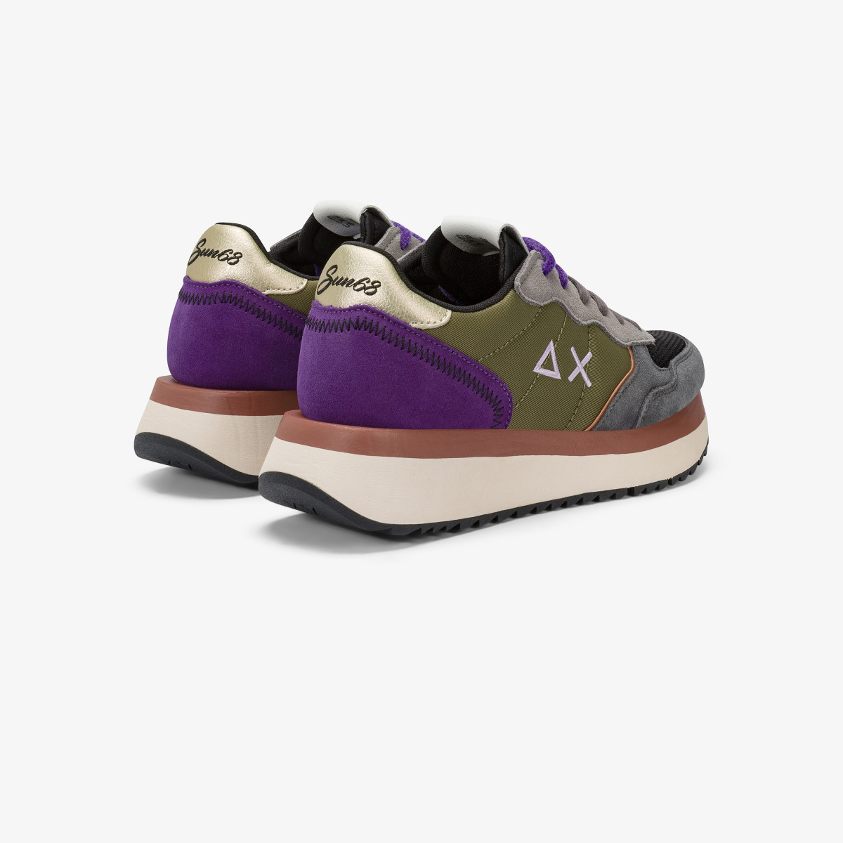 Sneaker Big Ally Multicolor in nylon e suede grigio scuro