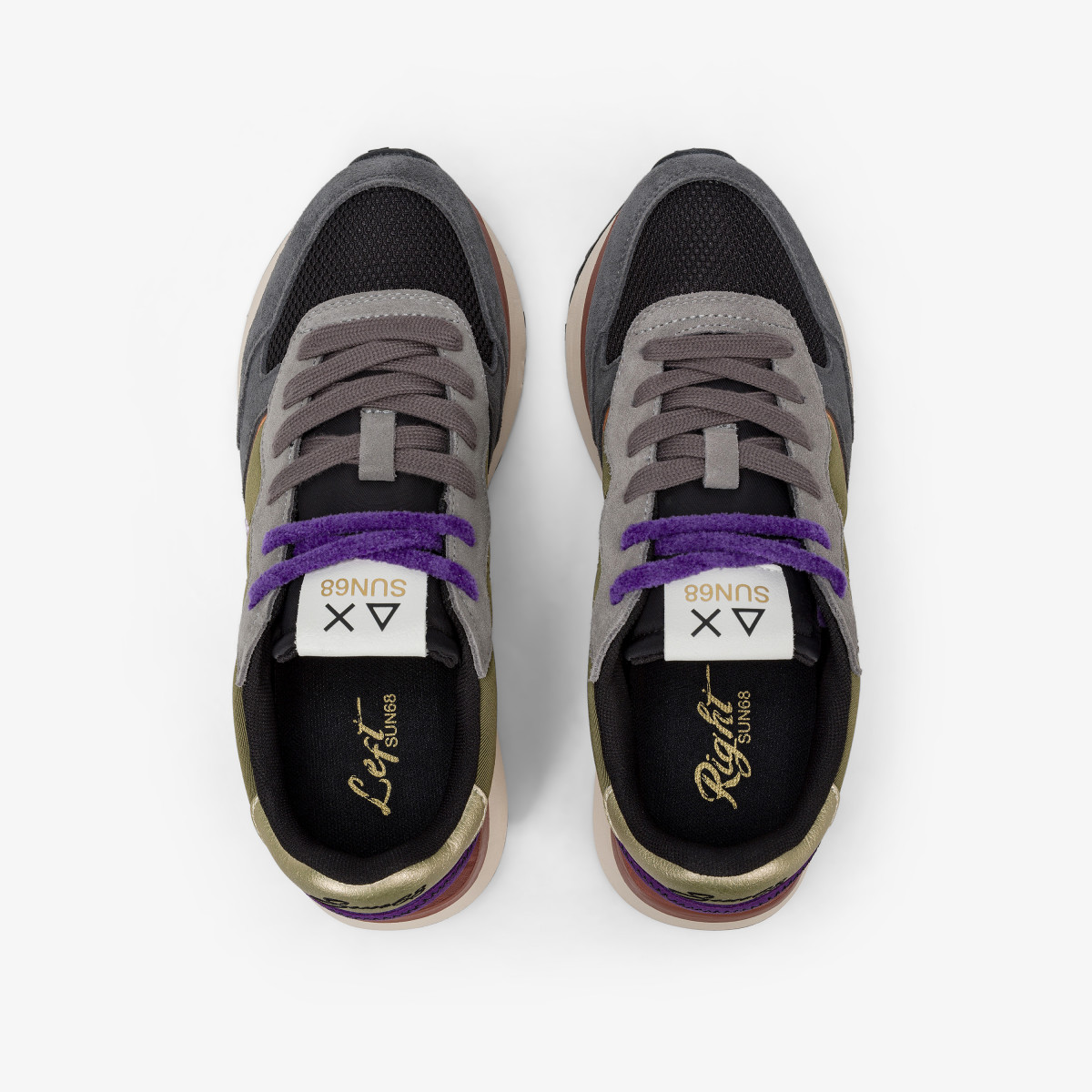 Sneaker Big Ally Multicolor in nylon e suede grigio scuro