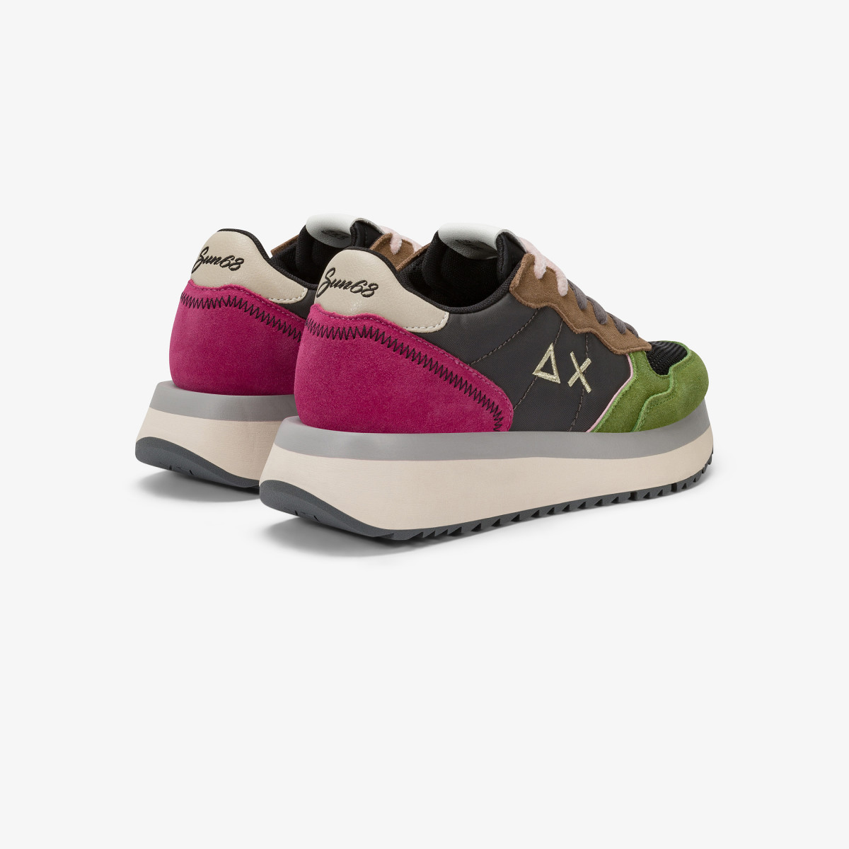 Musk Big Ally multicolor nylon and suede sneaker