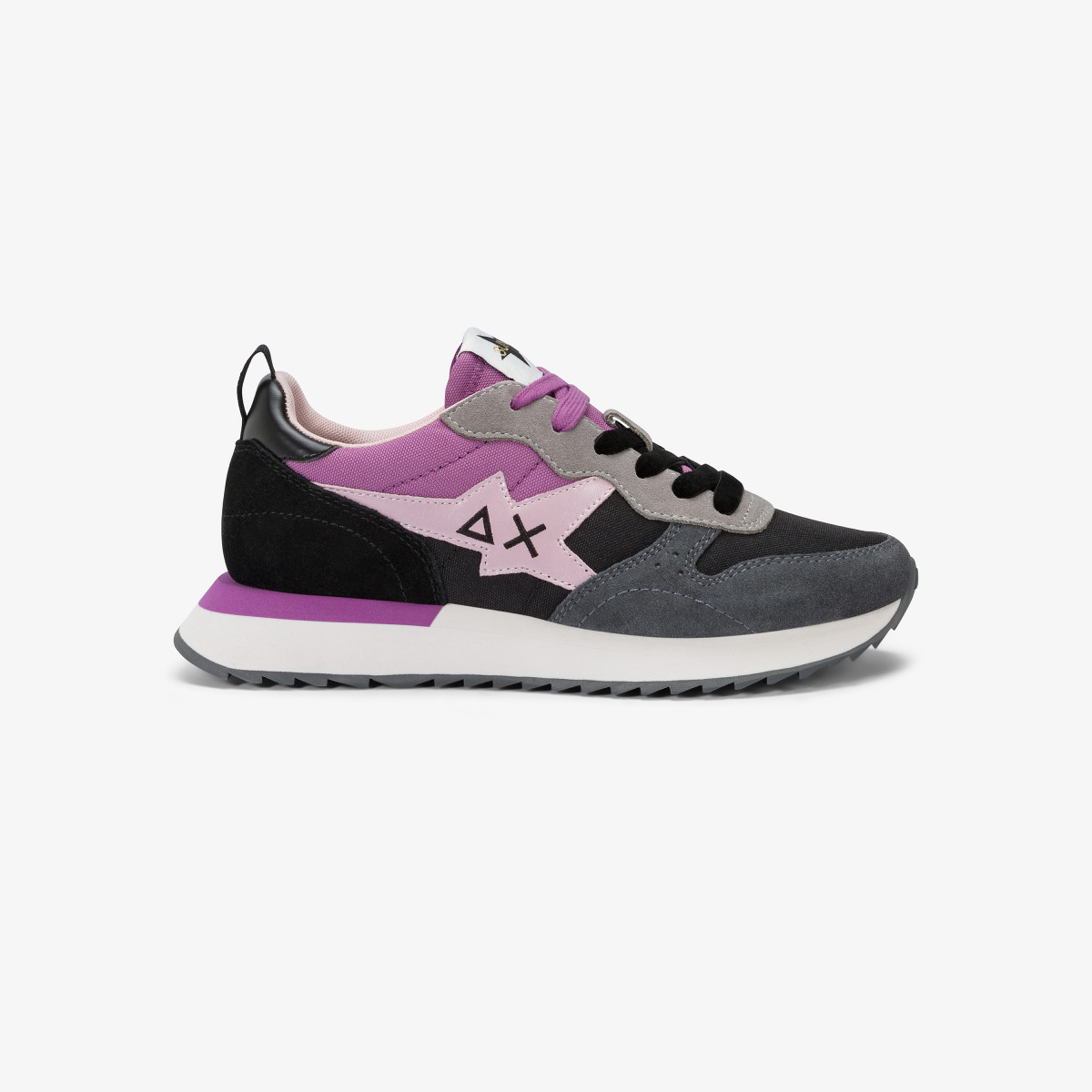 Black Stargirl Multicolor nylon and suede sneaker