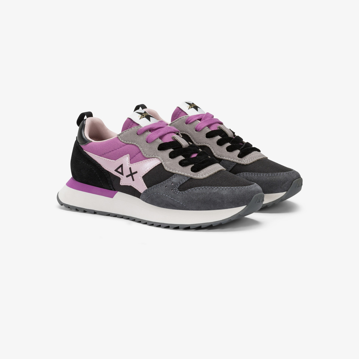 Black Stargirl Multicolor nylon and suede sneaker