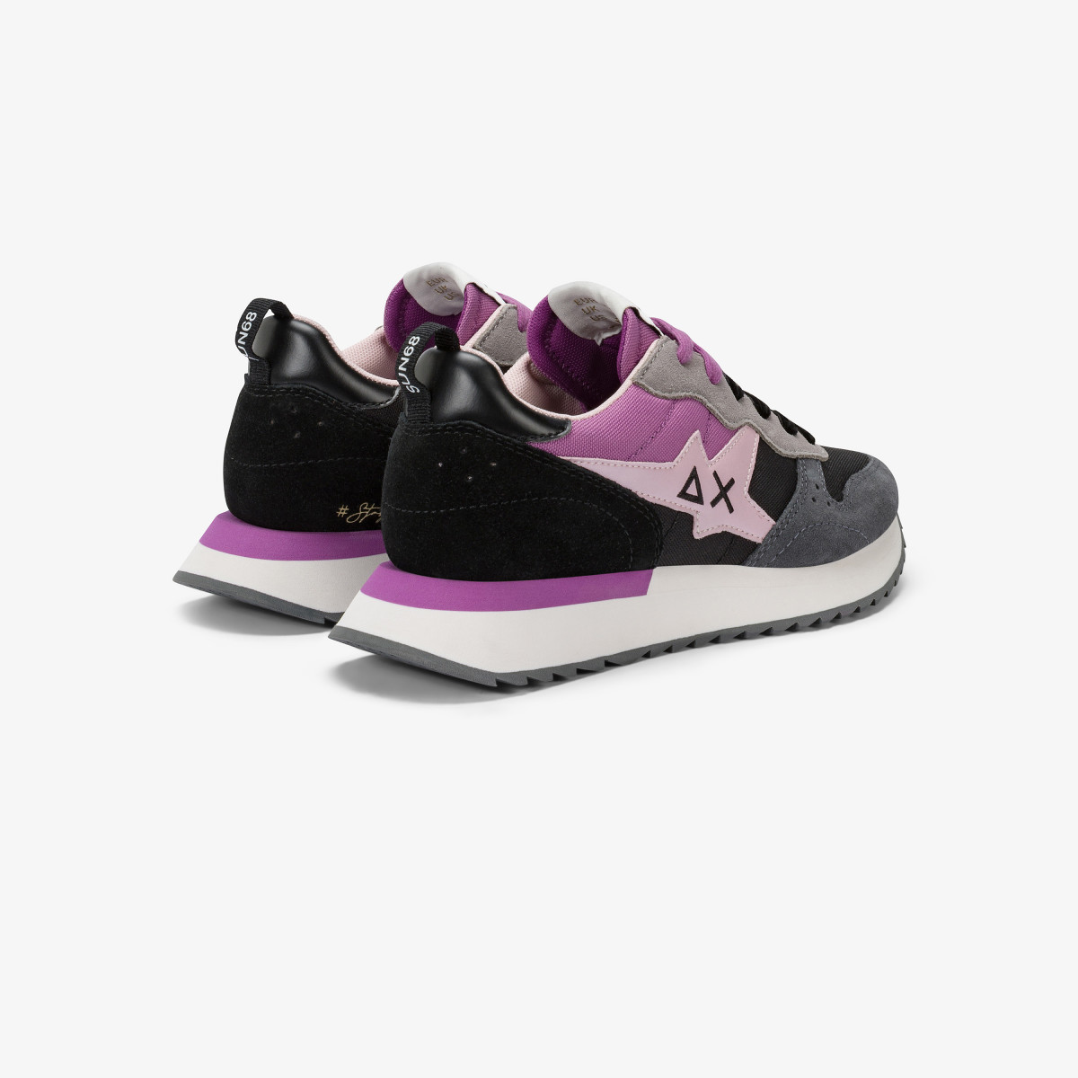 Black Stargirl Multicolor nylon and suede sneaker