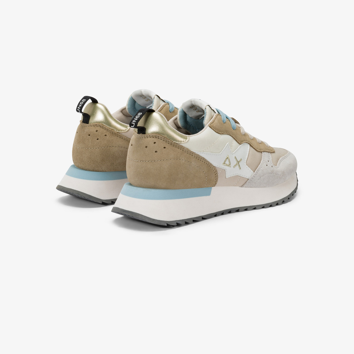 Sneaker Stargirl Multicolor in nylon e suede bianco panna