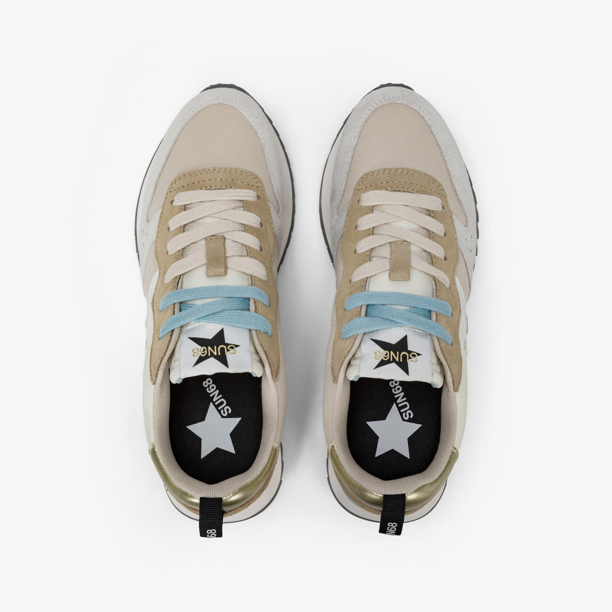 Sneaker Stargirl Multicolor in nylon e suede bianco panna