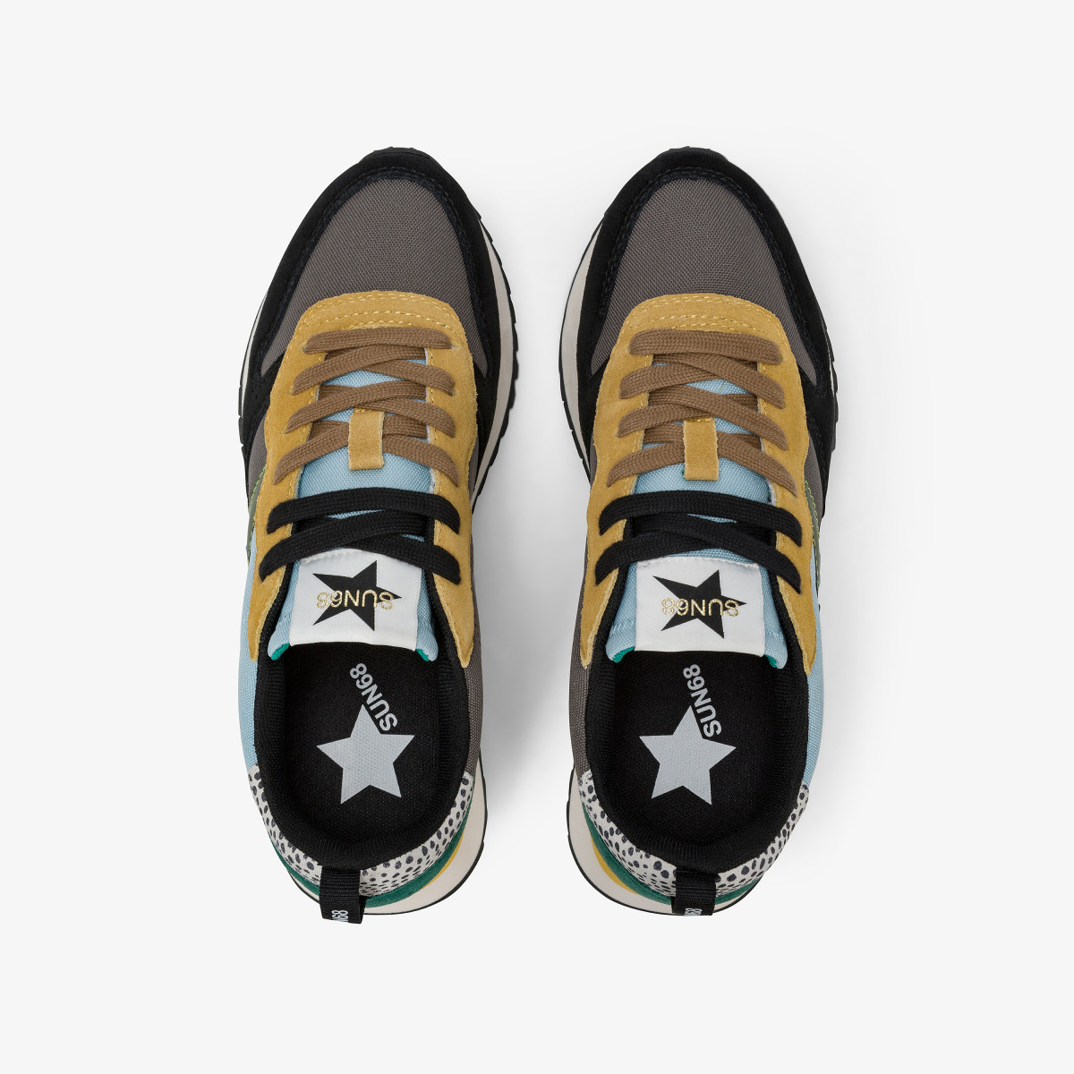 Sneaker Stargirl Multicolor in nylon e suede grigio medio