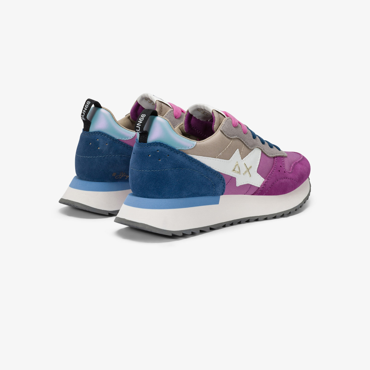 Prune Stargirl Multicolor nylon and suede sneaker