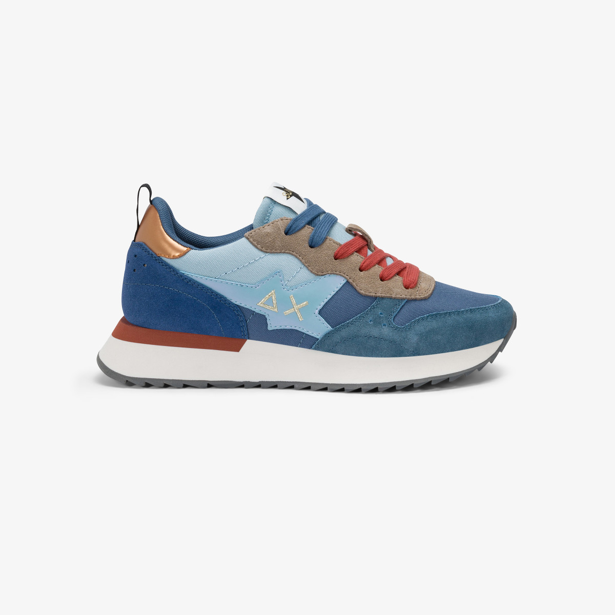 Sneaker Stargirl Multicolor in nylon e suede avio scuro