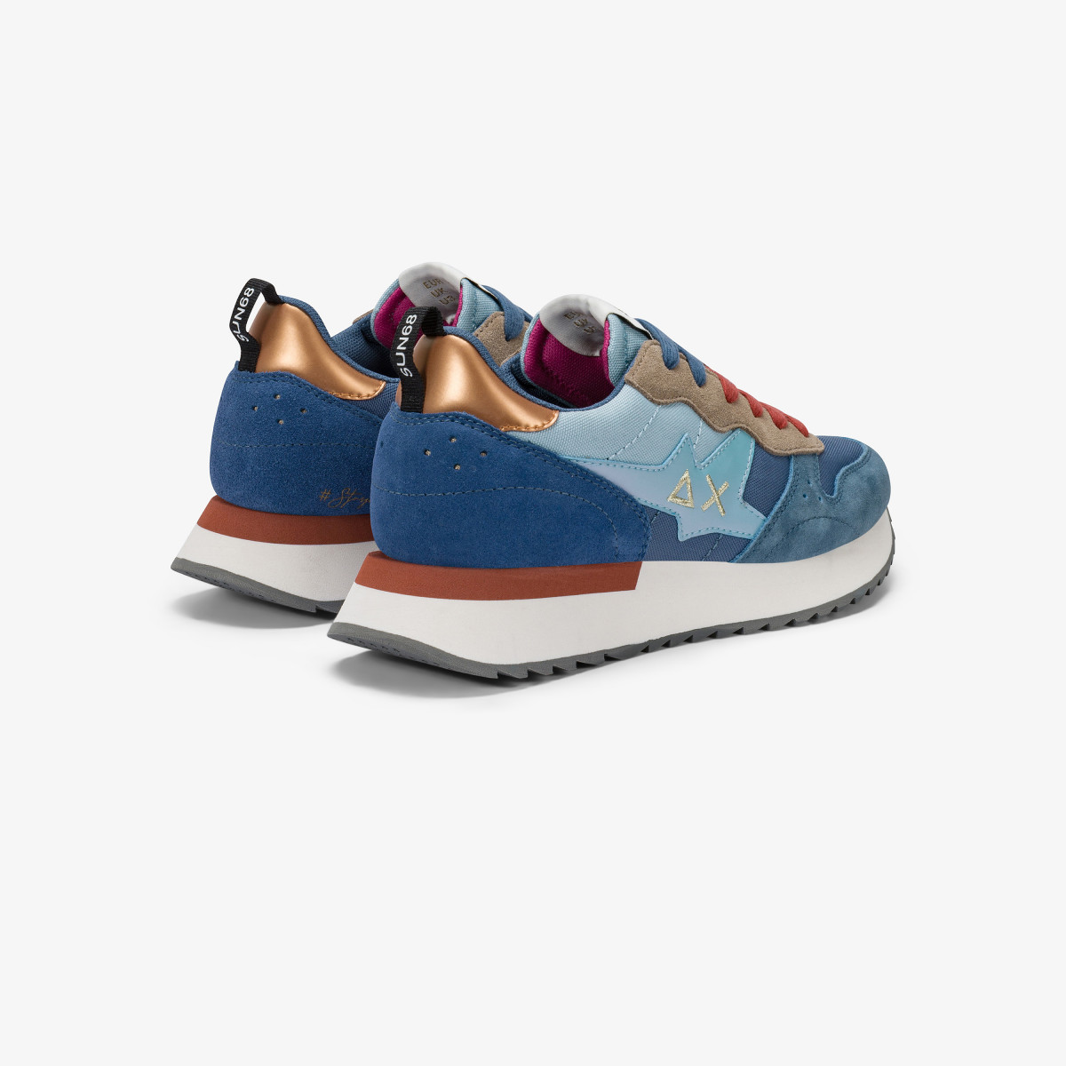 Sneaker Stargirl Multicolor in nylon e suede avio scuro