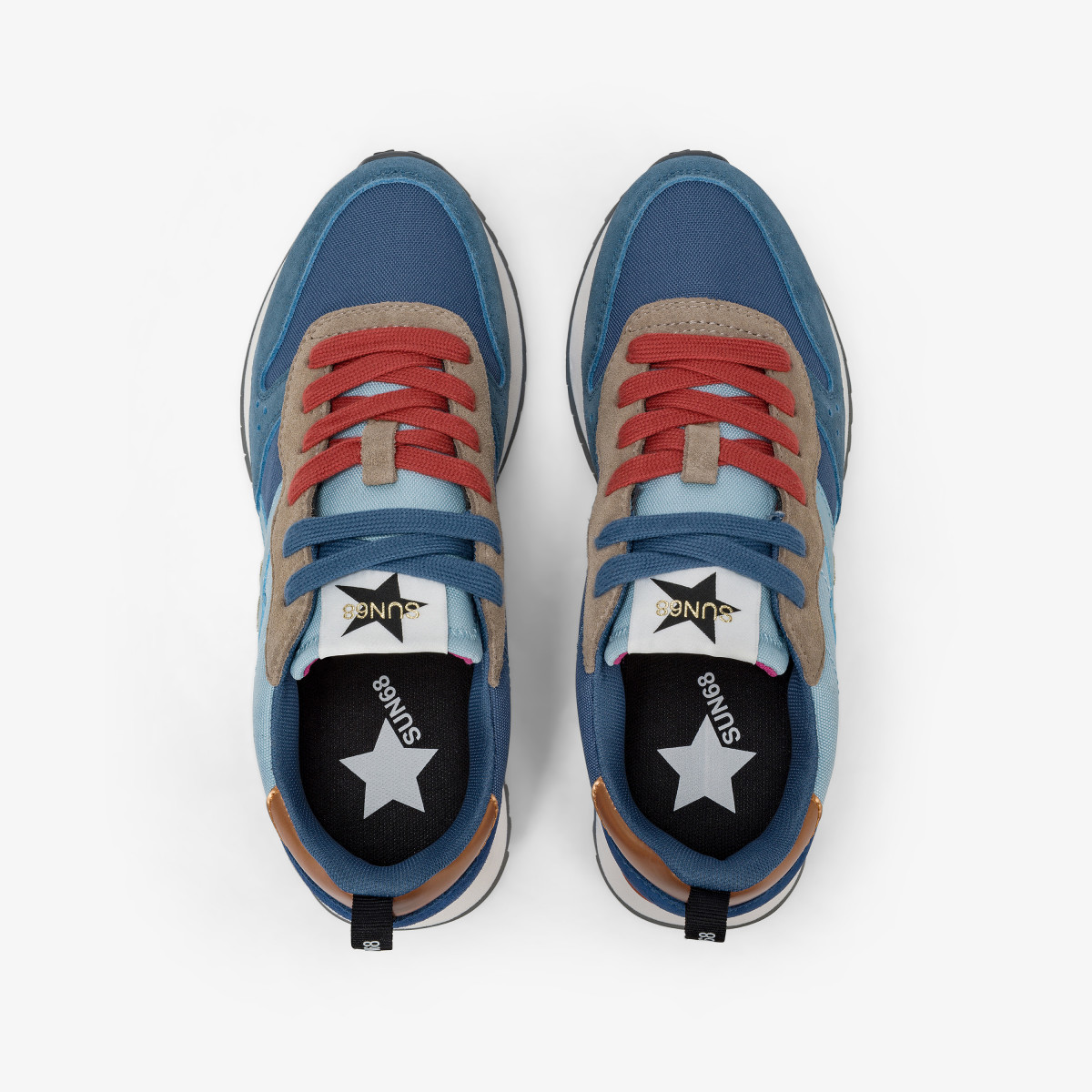 Sneaker Stargirl Multicolor in nylon e suede avio scuro