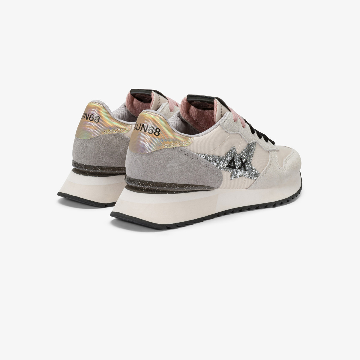 Off white Stargirl Glitter nylon and suede sneaker