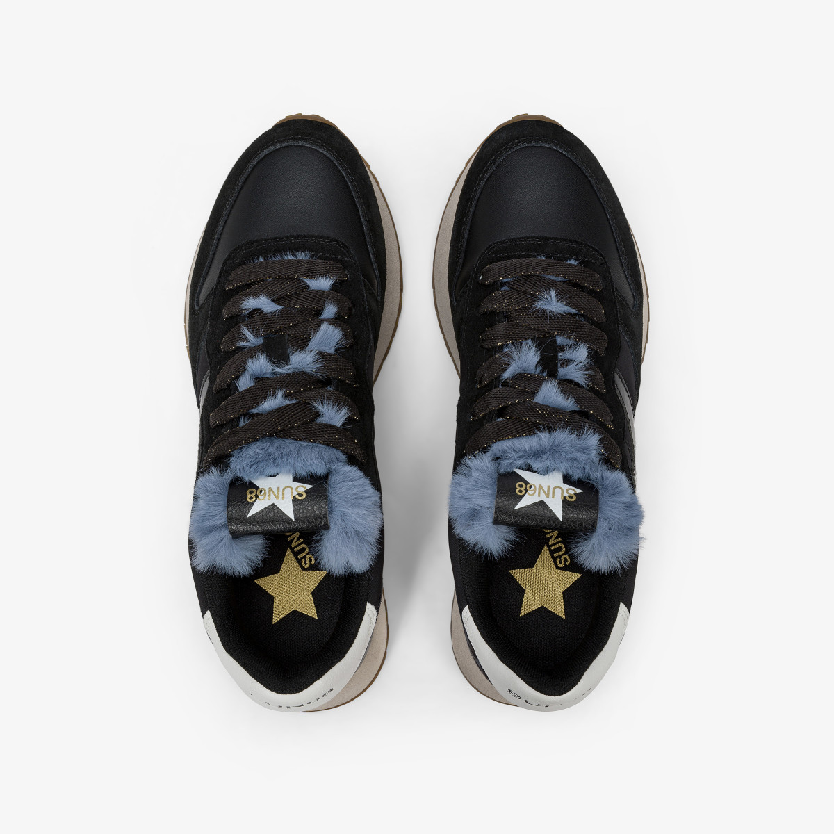 Black Stargirl Animalier nylon and suede sneaker