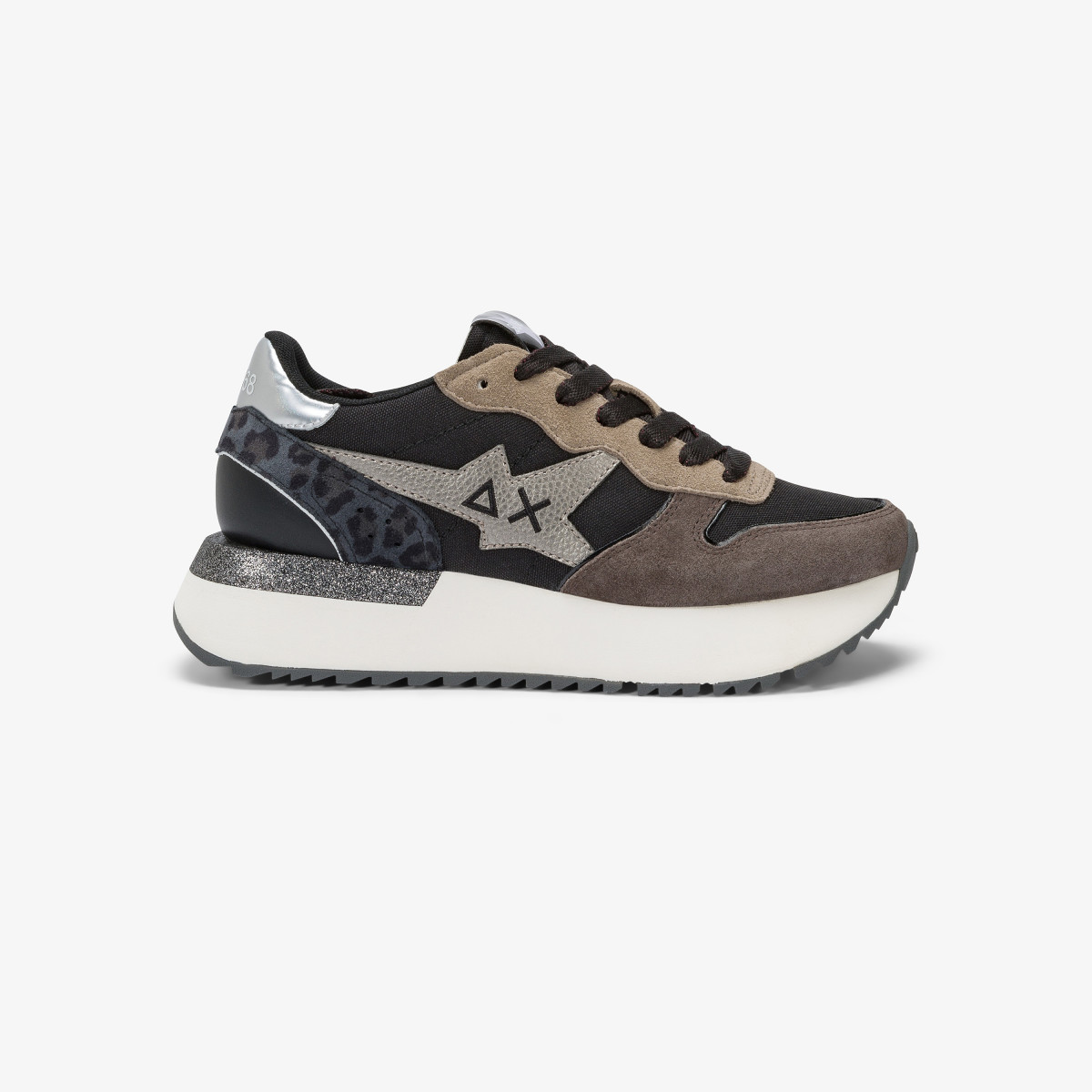 Black Big Stargirl nylon and suede sneaker
