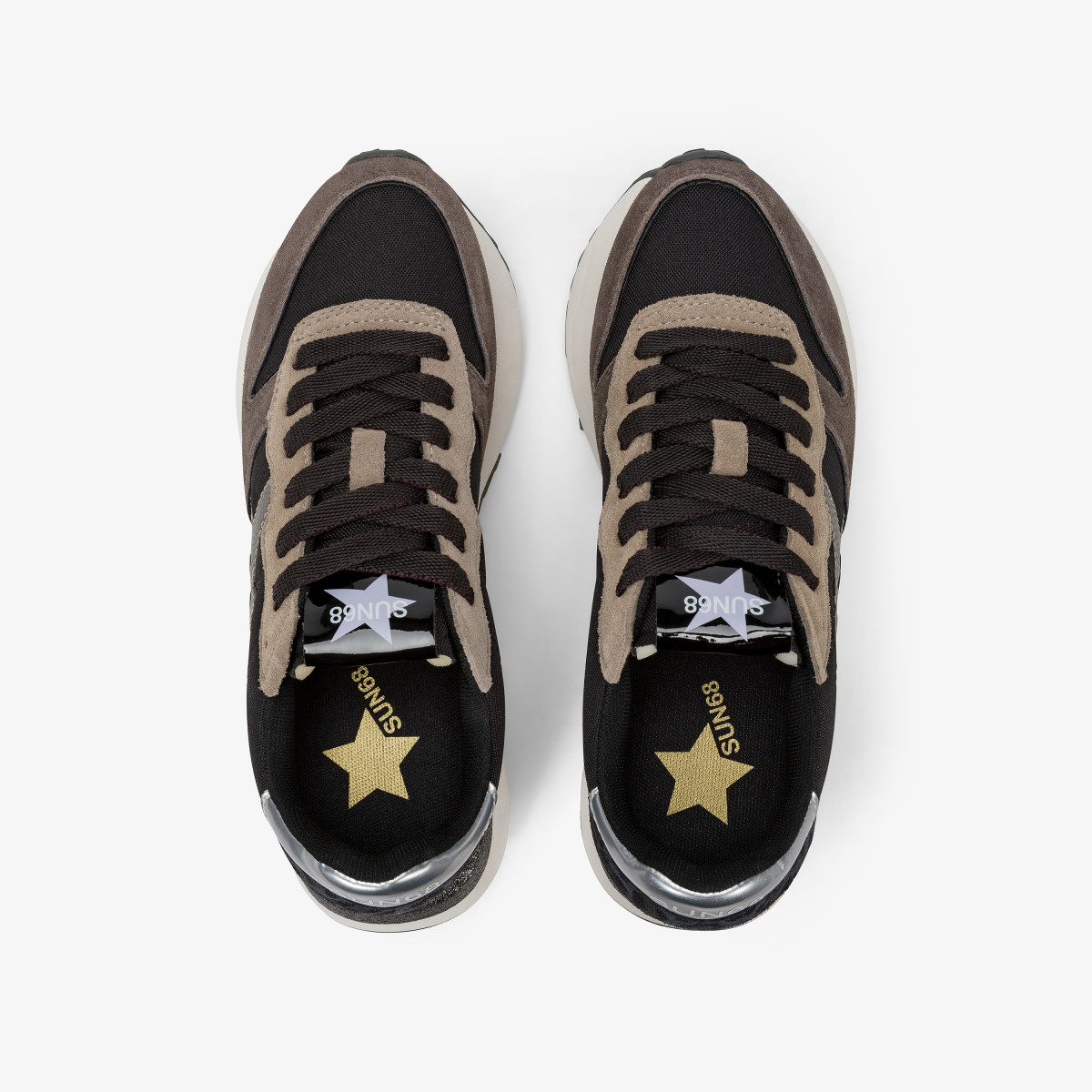 Black Big Stargirl nylon and suede sneaker