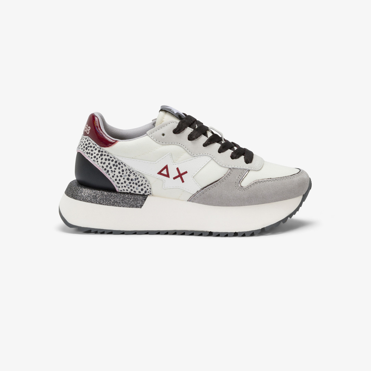 Sneaker Big Stargirl in nylon e suede bianco panna