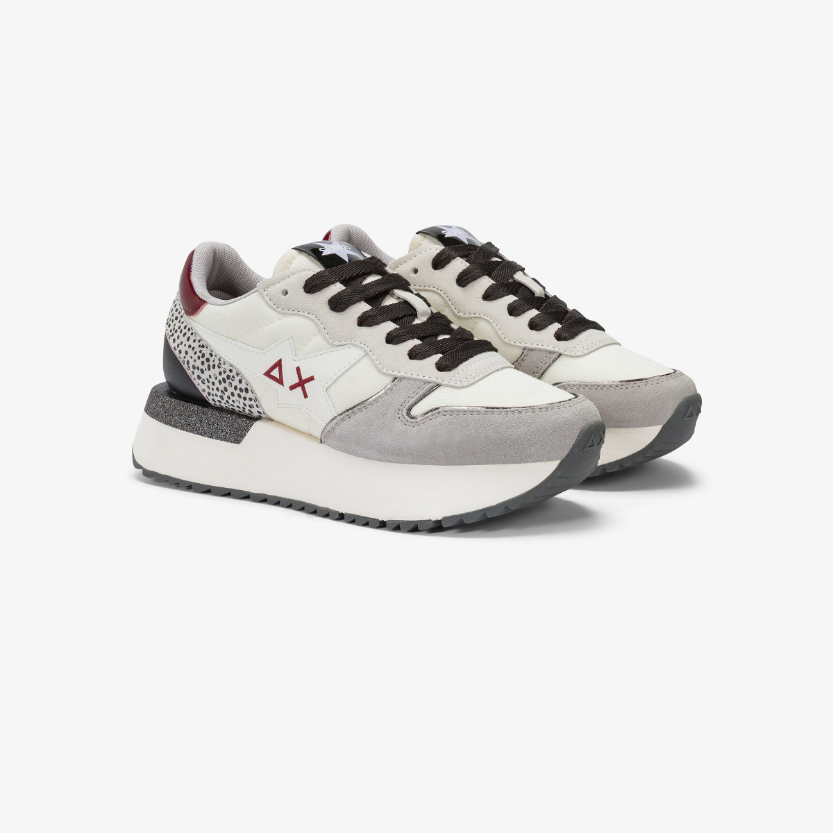 Sneaker Big Stargirl in nylon e suede bianco panna