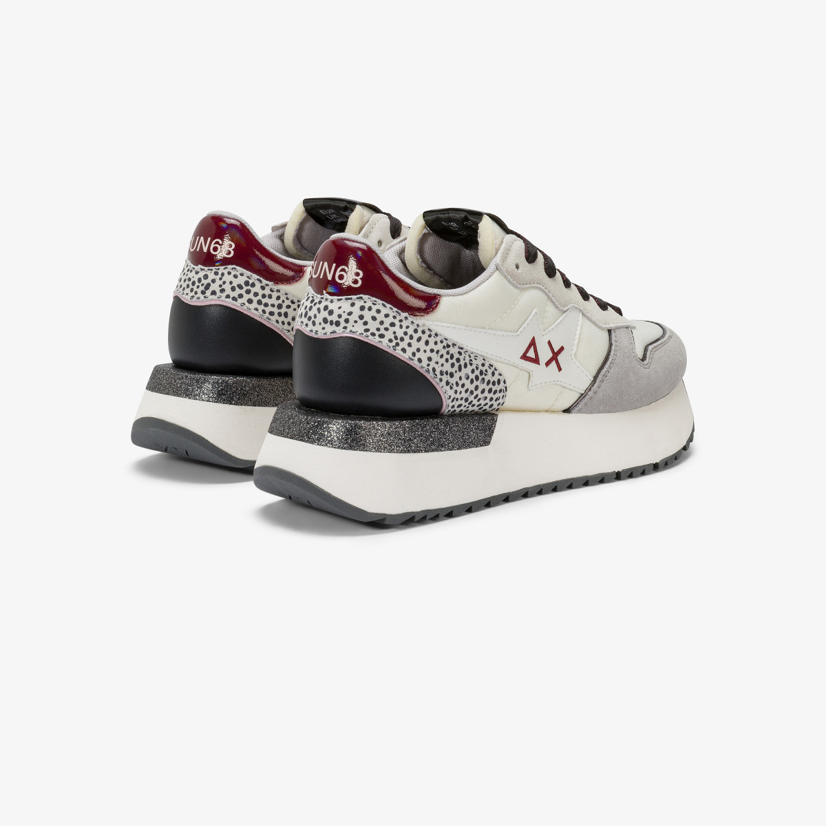 Sneaker Big Stargirl in nylon e suede bianco panna