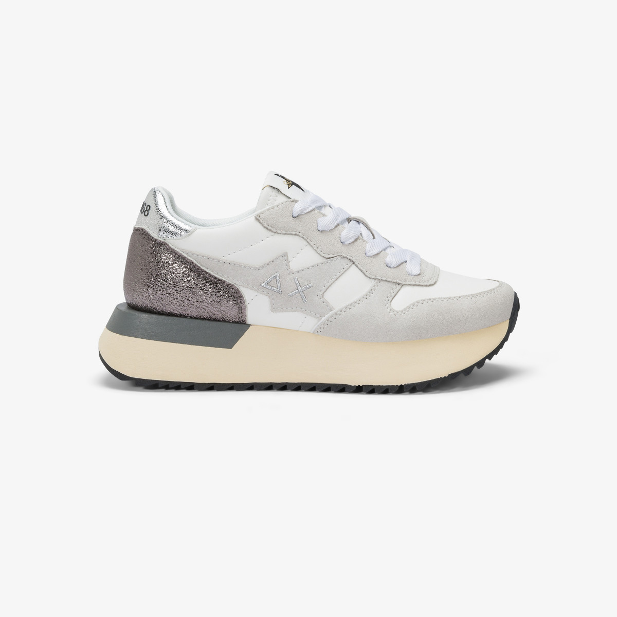Sneaker Big Stargirl in similpelle e suede bianco