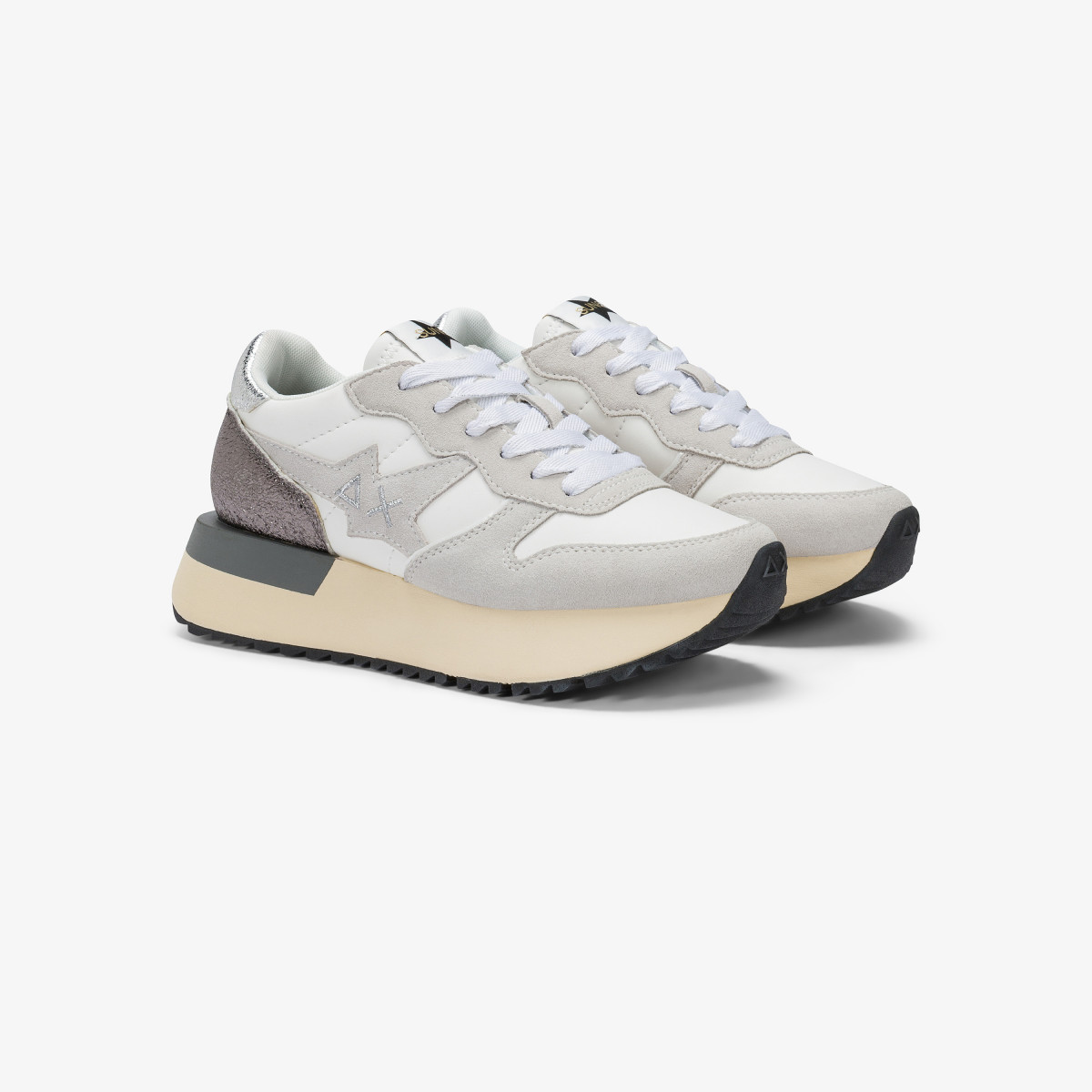 Sneaker Big Stargirl in similpelle e suede bianco