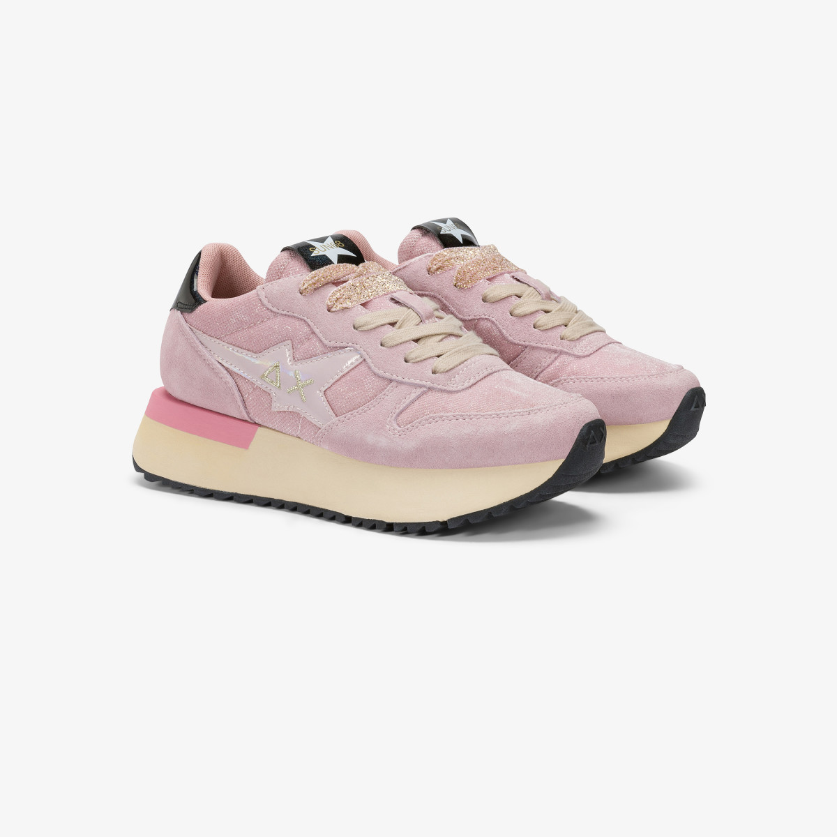 Sneaker Big Stargirl in velluto e suede rosa