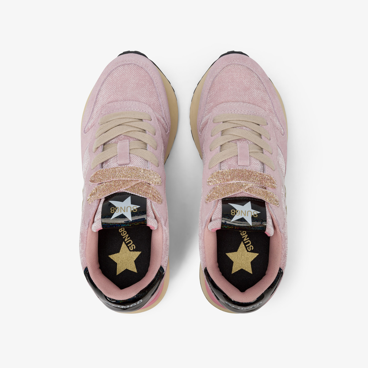 Sneaker Big Stargirl in velluto e suede rosa