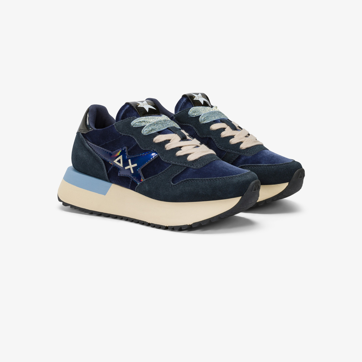Navy blue Big Stargirl Velvet and suede sneaker