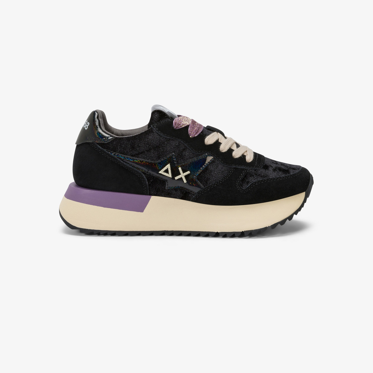 Pink Big Stargirl Velvet and suede sneaker