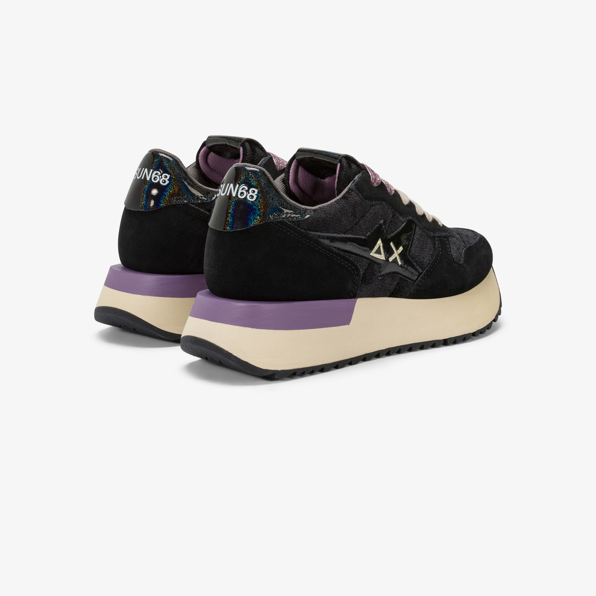 Pink Big Stargirl Velvet and suede sneaker