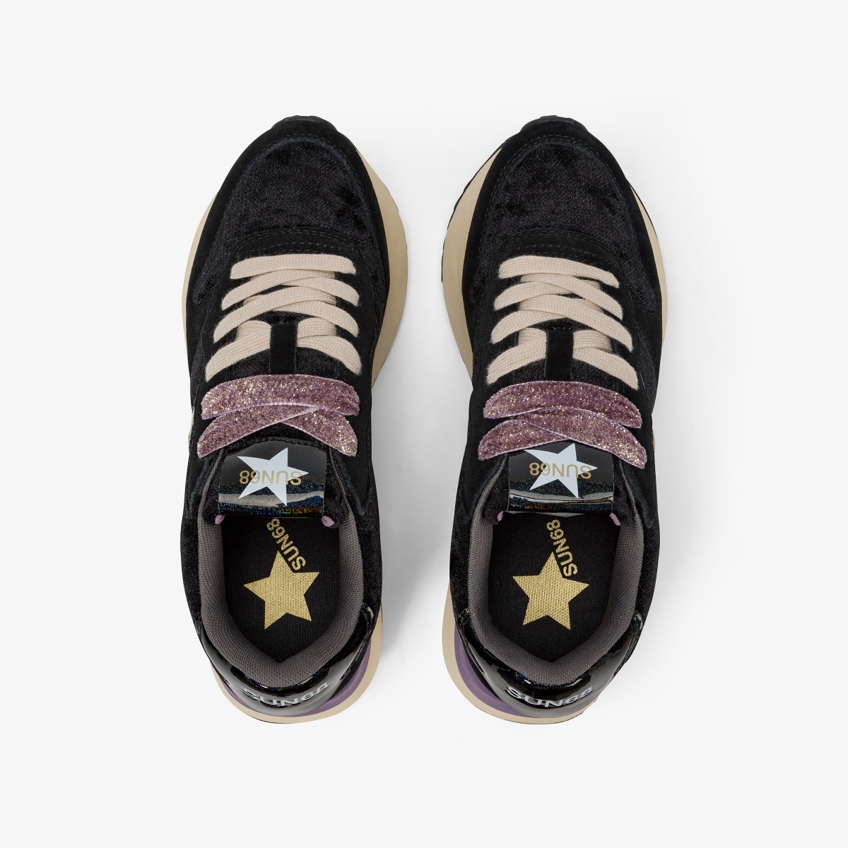 Pink Big Stargirl Velvet and suede sneaker