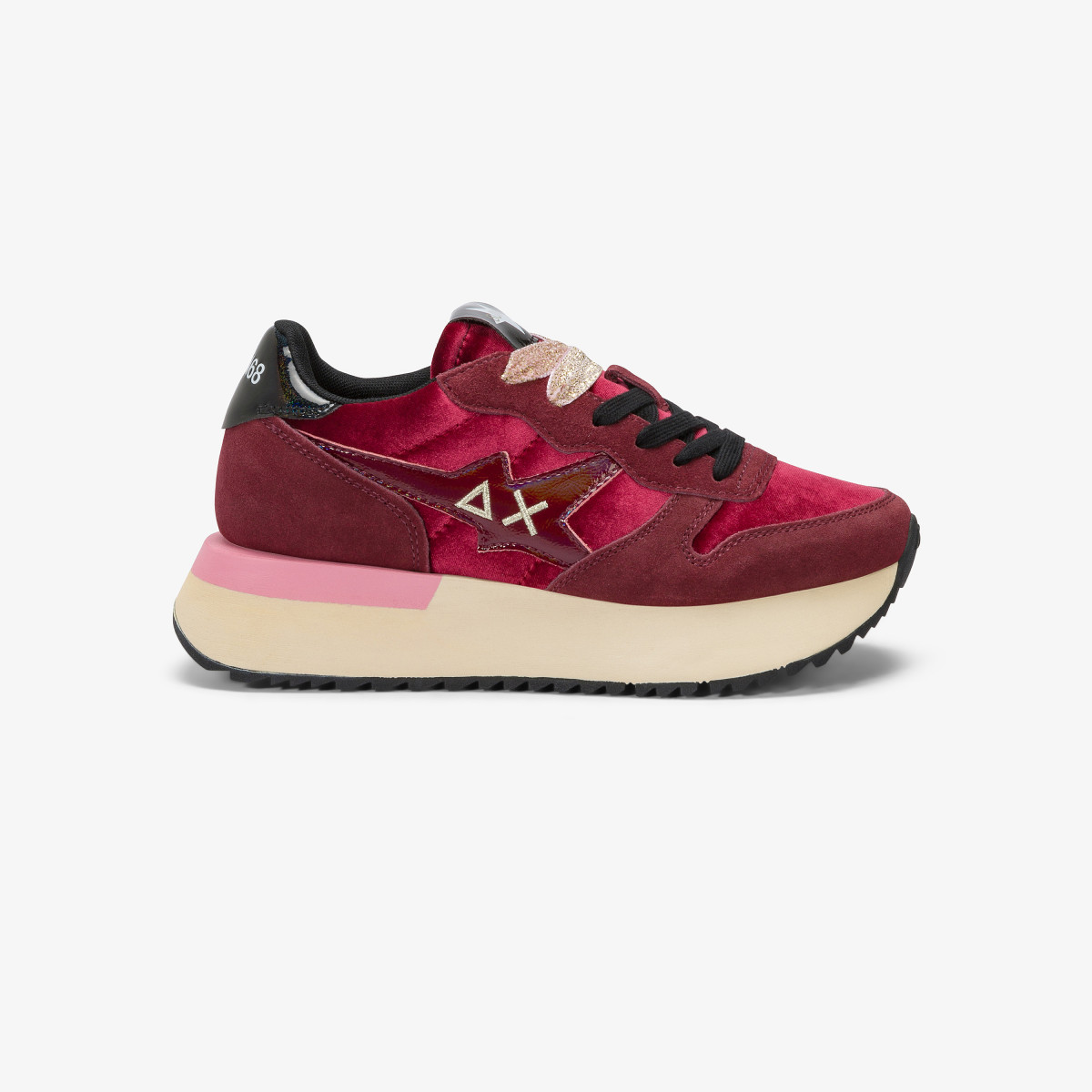 Sneaker Big Stargirl in velluto e suede bordeaux