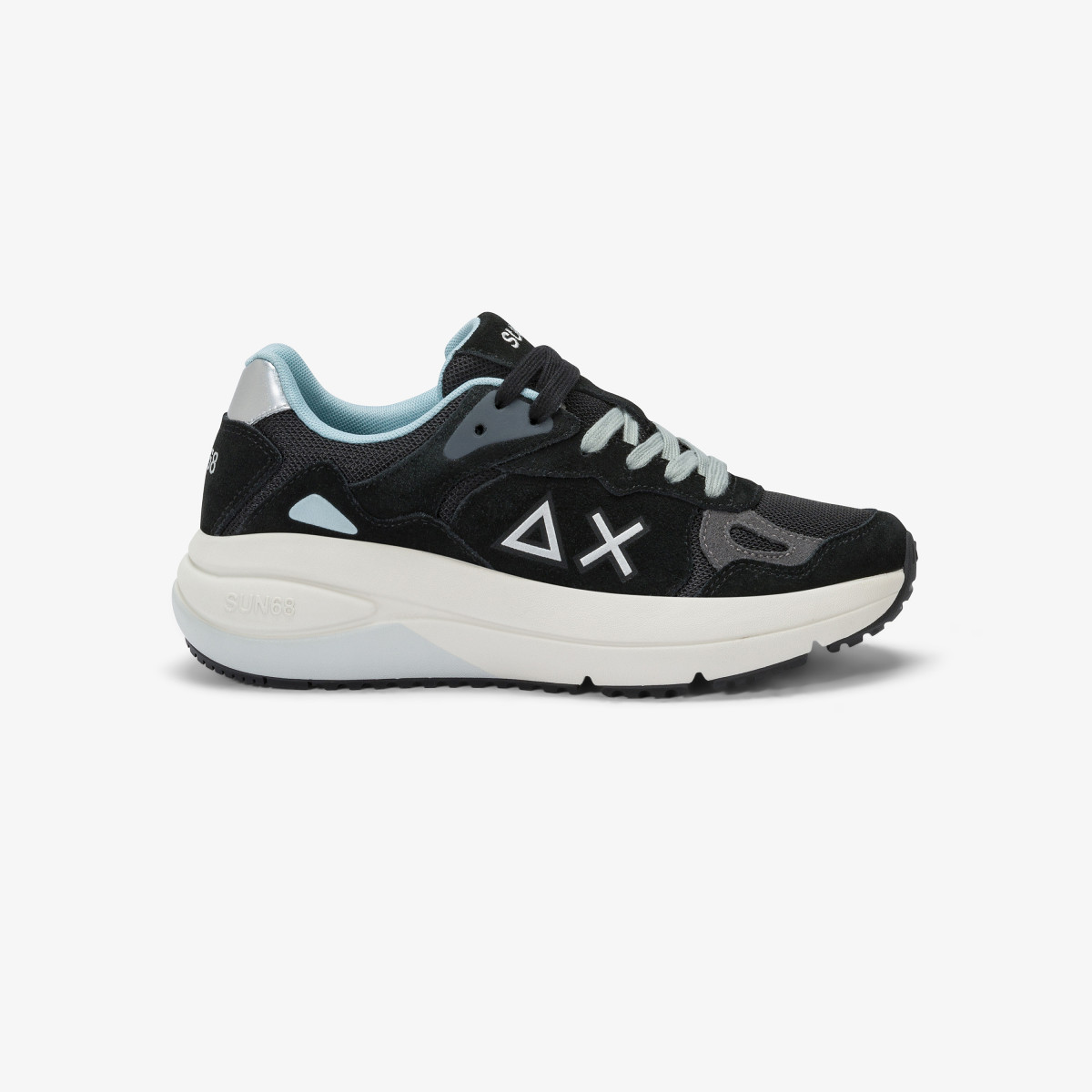 Black Venus suede and mesh sneaker