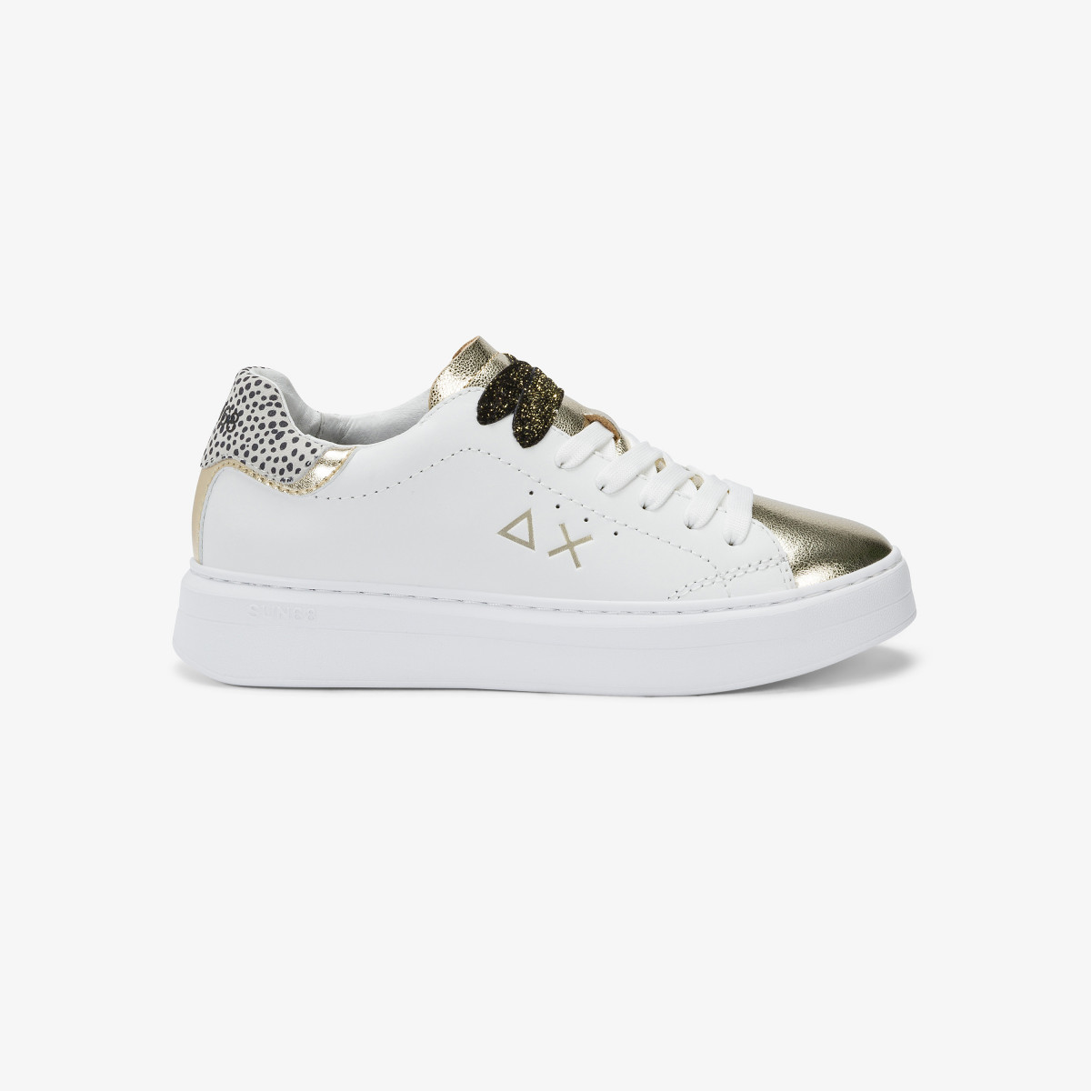 Sneaker Grace in pelle bianco/oro