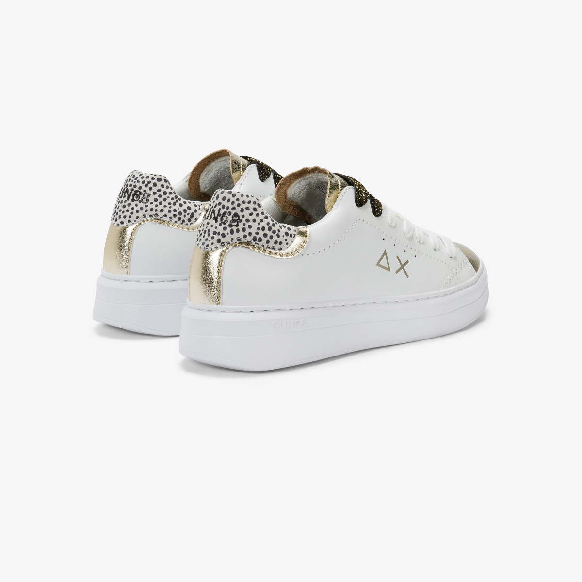 Sneaker Grace in pelle bianco/oro