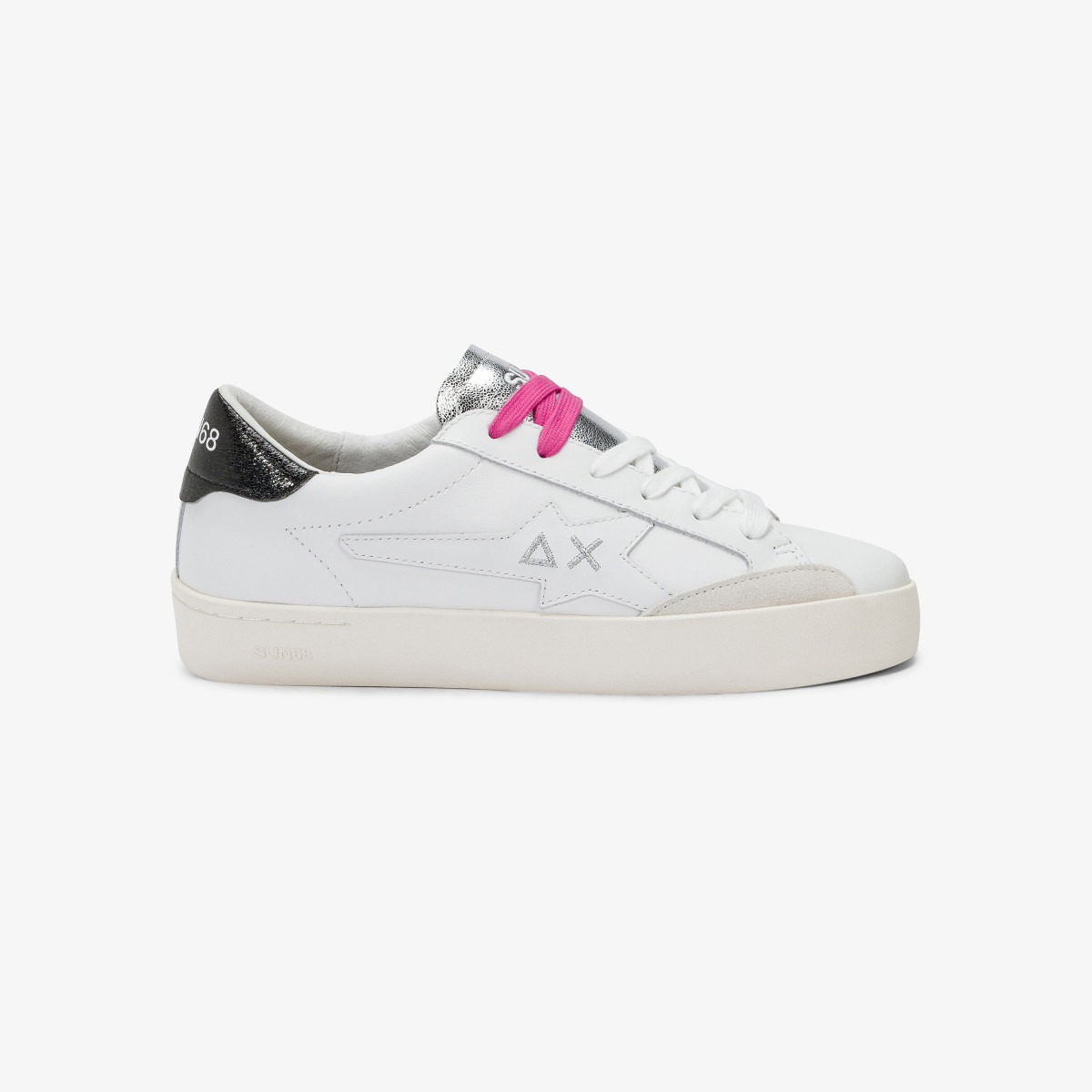 White/black Katy leather sneaker
