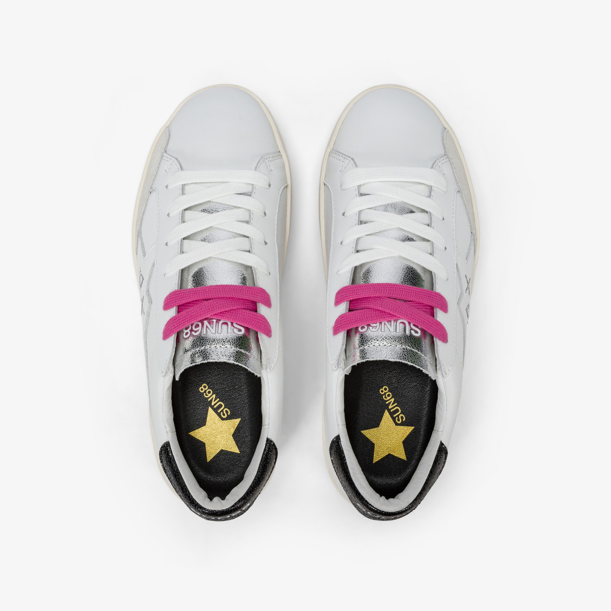 White/black Katy leather sneaker