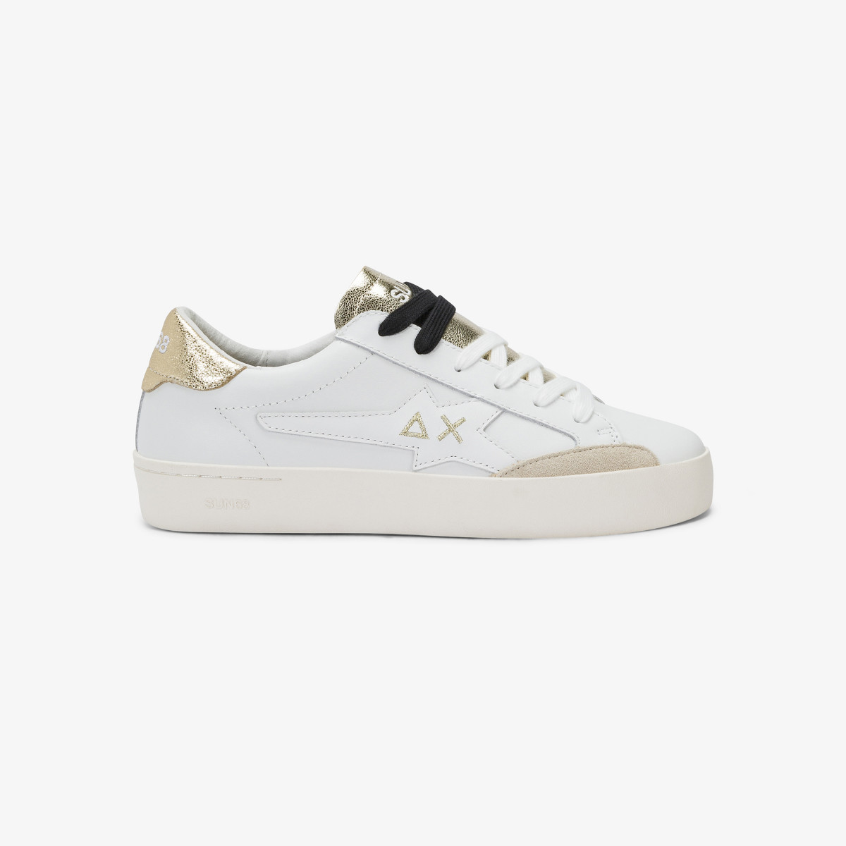White/gold Katy leather sneaker