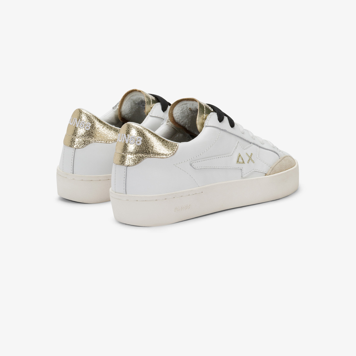 White/gold Katy leather sneaker