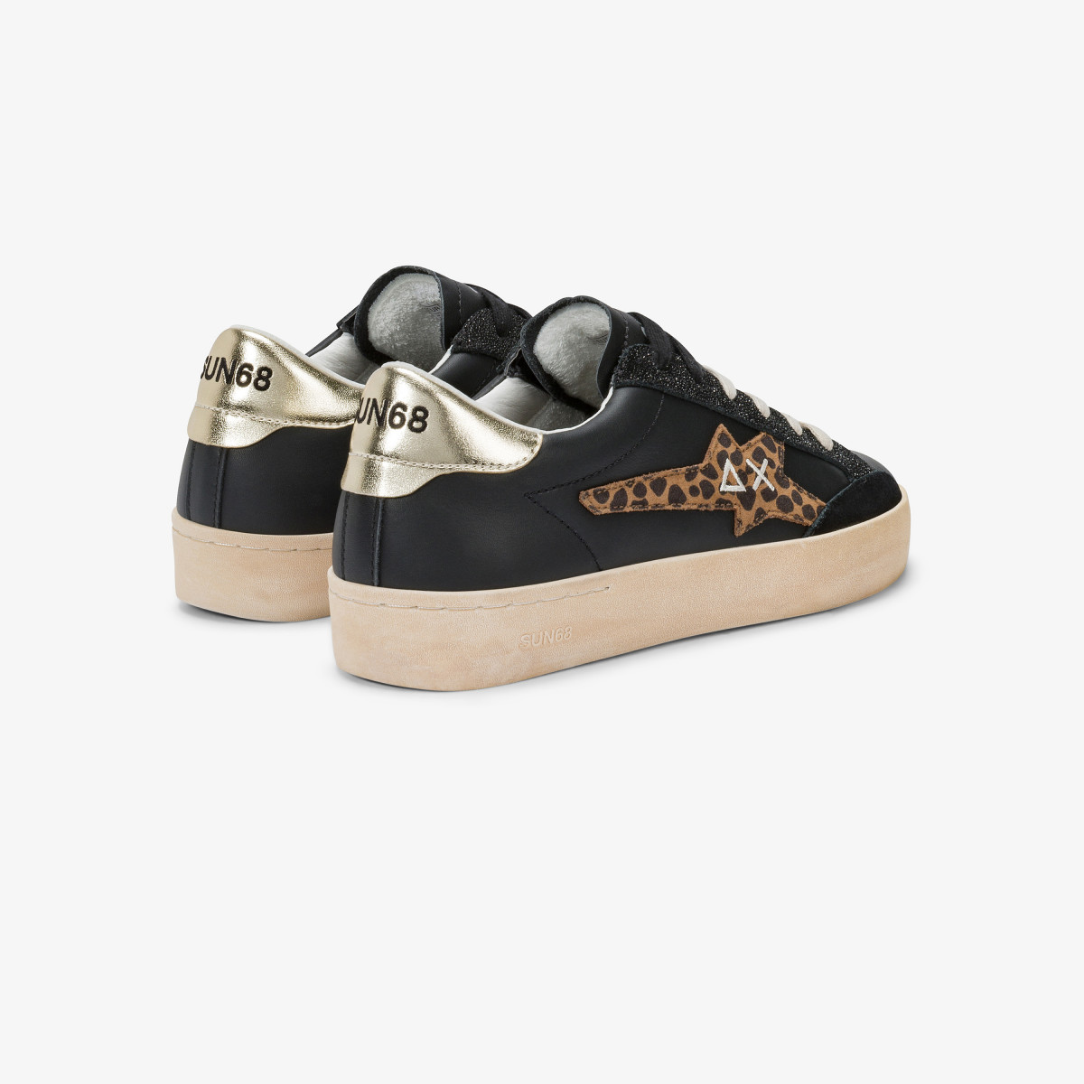 Black/Gold Katy leather sneaker
