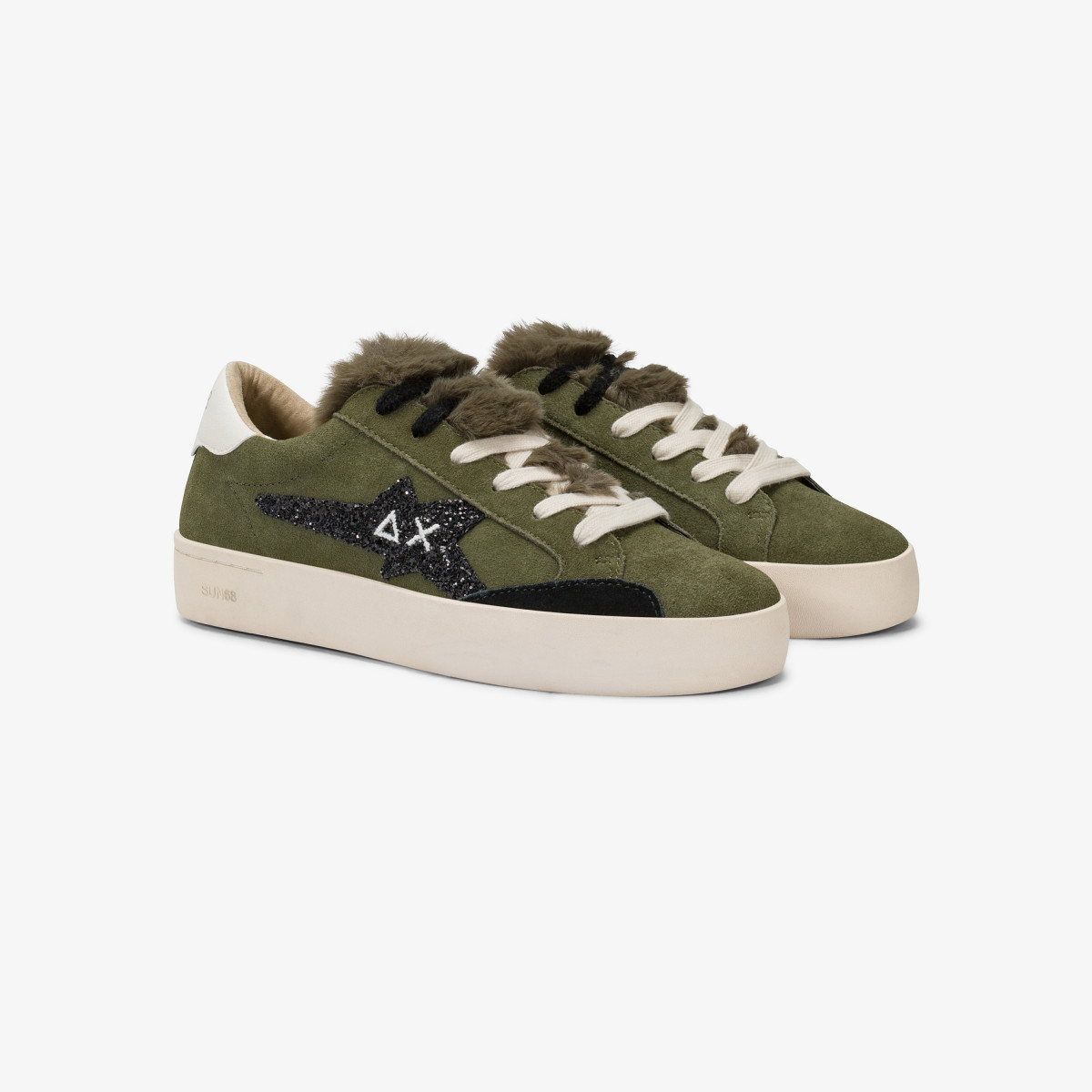 Dark military Katy winter suede sneaker