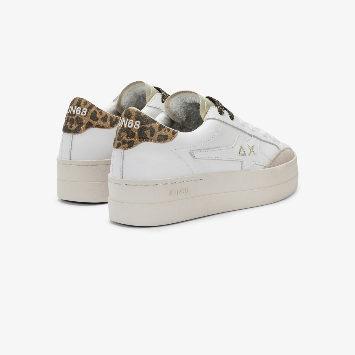 White/gold Big Katy leather sneaker