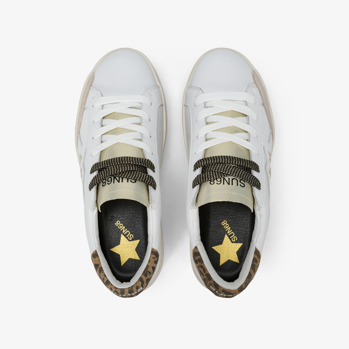 White/gold Big Katy leather sneaker